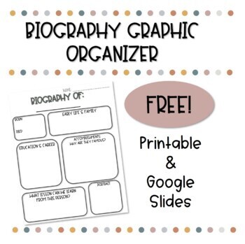 Preview of FREE Biography Graphic Organizer (Printable & Google Slides Digital)