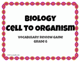 FREE Biology Cell to Organism Vocabulary Review Game Grades 5-8