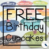 FREE Birthday Cupcake Calendar Display for Back to School 