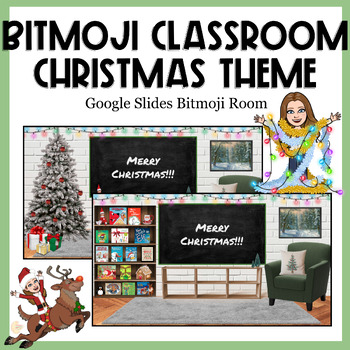 Preview of FREE Bitmoji Classroom Christmas Holiday Theme with Links