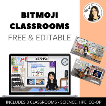 Preview of FREE Bitmoji Classrooms - Secondary - HPE, Science, Co-op