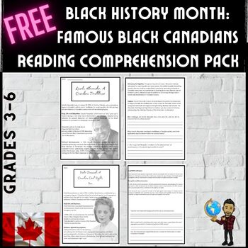 Preview of FREE Black History: Famous Black Canadians Comprehension passages