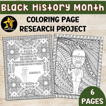 Preview of Black History Month Activities Quote Bulletin Board Coloring Page Poster Malcolm