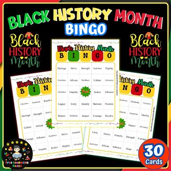 Preview of FREE Black History Month Bingo Game Activity | 30 Different Bingo Cards