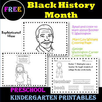 Preview of Black History Month Preschool Printables