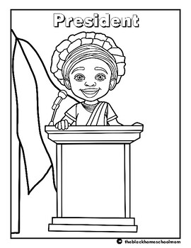 Preview of Black History| Ellen Johnson Sirleaf| President Coloring Page| Afrocentric