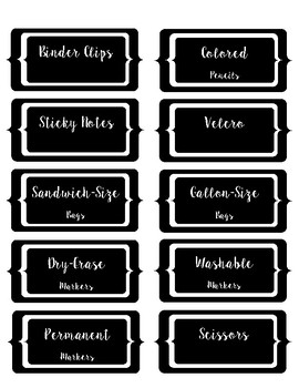 FREE Black and White Labels by Infusing LOVE in the Classroom | TpT
