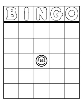 FREE Blank Bingo Card by ClassroomCreationswithMrsW | TPT