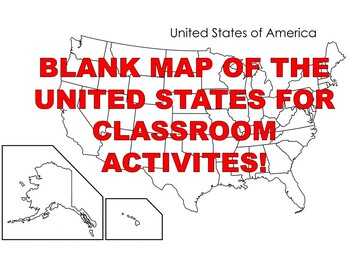 FREE Blank Map of United States by Just Add Teacher | TpT
