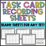 FREE Blank Task Card Recording Sheets