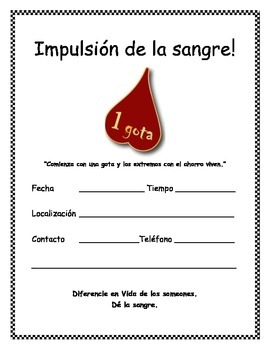 Preview of FREE Blood Drive Flyer - Spanish