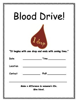 Preview of FREE Blood Drive Flyer - English