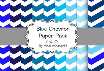 Preview of {FREE} Blue Chevron Paper Pack