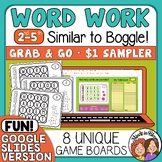 Word Work Game like Boggle™ for Centers Fast Finishers ELA