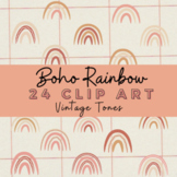 FREE Boho Rainbow Clip Art set | Personal use only | boho element clipart bundle
