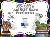 FREE Book Care/ Just Right Books bookmarks