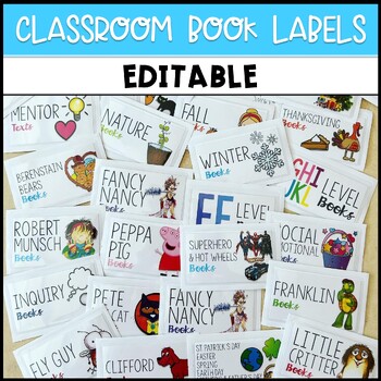 Preview of FREE Book Labels for Classroom Library, Editable