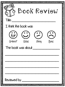 book review sheet eyfs