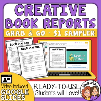 Preview of Book Report Projects for Any Book Sampler Instructions Rubrics & Digital Options