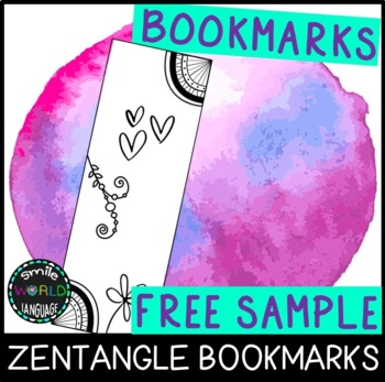 Preview of FREE Bookmarks zentangle - marcapáginas mandala día del libro craft read