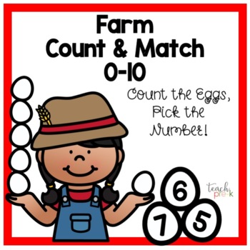 Preview of FREE Boom Cards Egg Count & Match on the Farm 