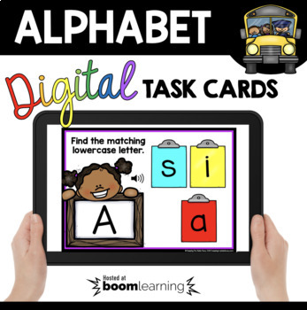 Preview of FREE Boom Cards™ Kindergarten Alphabet Matching Digital Task Cards - Letters