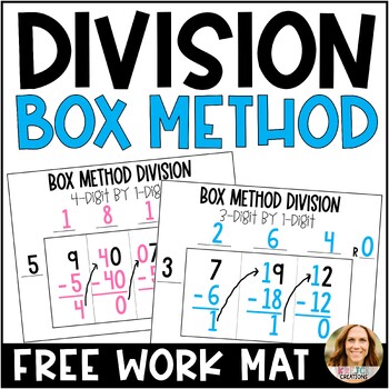 Preview of FREE Box Method Long Division Work Mat - 4th Grade