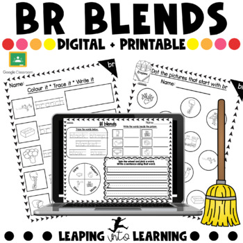 Preview of FREE Br Blends No Prep Phonics Worksheets |Printable Consonant Blends Activities