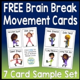 FREE Brain Break Movement Cards for Kids: 7 Card Sample Set
