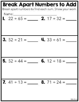 FREE Break Apart Numbers to Add by Kiki's Kubby | TpT