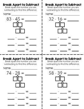 FREE Break Apart Numbers to Subtract by Kiki's Kubby | TPT