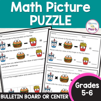 Preview of FREE Break the Code Math Picture Puzzle |  Bulletin Board and Center Activity