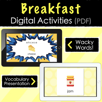 Breakfast Vocabulary - Digital Activities, Word List & Quiz + 4 ...