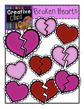 Preview of FREE Broken Hearts {Creative Clips Digital Clipart}
