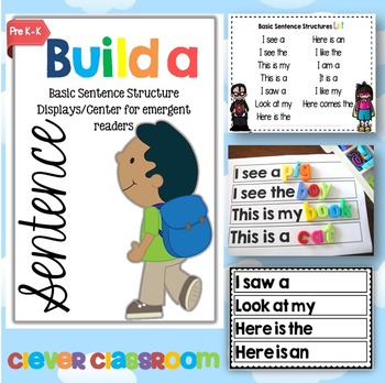 Preview of FREE Build a Sentence Display/Center for Emergent Readers