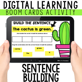 Preview of FREE Building Sentences: Digital Task Cards with BOOM CARDS™ | Distance Learning