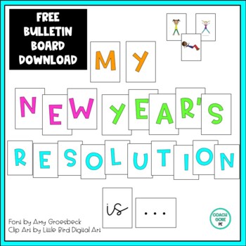 Preview of FREE Bulletin Board | My New Year's Resolution Is | PE Poster | Printable