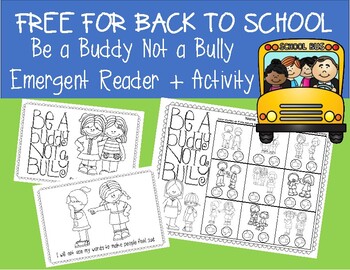 Preview of FREE Bully Prevention Emergent Reader
