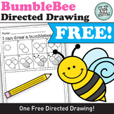 FREE! Spring BumbleBee Directed Drawing Page