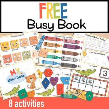 FREE Busy Book Toddler Learning Binder by RikiTikiArt | TPT