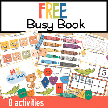 Preview of FREE Busy Book Toddler Learning Binder