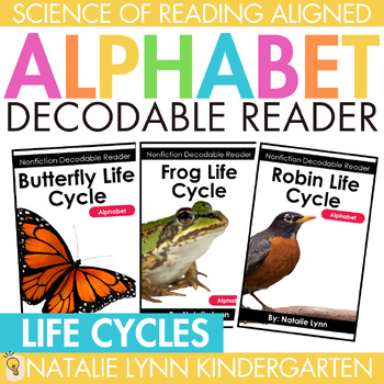Preview of FREE Butterfly, Frogs, Robin Life Cycles Alphabet Decodable Readers Books
