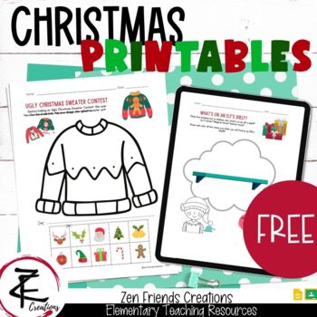 Preview of FREE - CHRISTMAS PRINTABLES/Google Classroom/Distance Learning/Digital