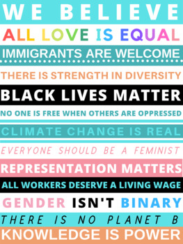 free classroom poster social justice anti racism black lives matter