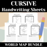 FREE | CONTINENTS OF THE WORLD | World Map | Cursive Writi