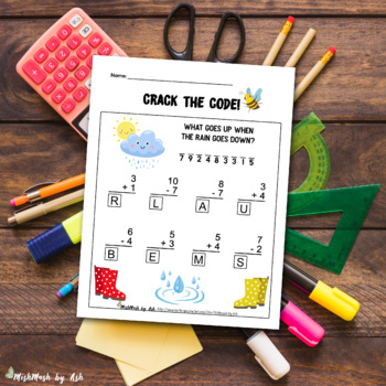 Preview of FREE CRACK THE CODE - Grade 1 / 1st Grade Easy Math Addition and Subtraction