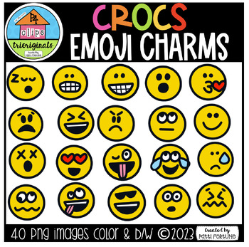 FREE CROC Emoji Charms (P4Clips Trioriginals) CRCO CLIPART | TPT