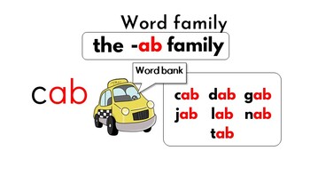 Preview of FREE CVC Editable Worksheet for Kindergarten Word Family: the -ab Family