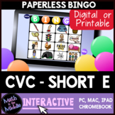 FREE CVC Short E Interactive Digital Bingo Game - Distance