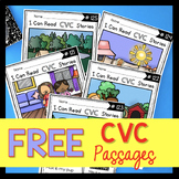 FREE CVC Stories Reading passages CVC Words Sight Words Co